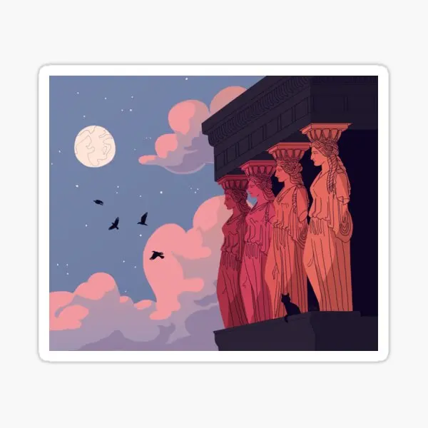 

Caryatids At Dusk 5 шт. наклейки для стены, художественный фон, аниме, принт, багаж, декор для гостиной, бампер, домашний детский мультяшный водный бо