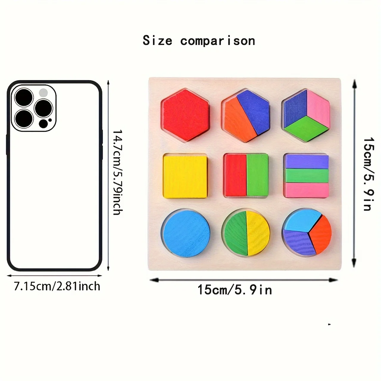 Wooden Puzzle Geometric Shapes 3D Puzzle Montessori Toys Sorting Math Preschool Learning Wood Puzzles Toys For Kids image 2