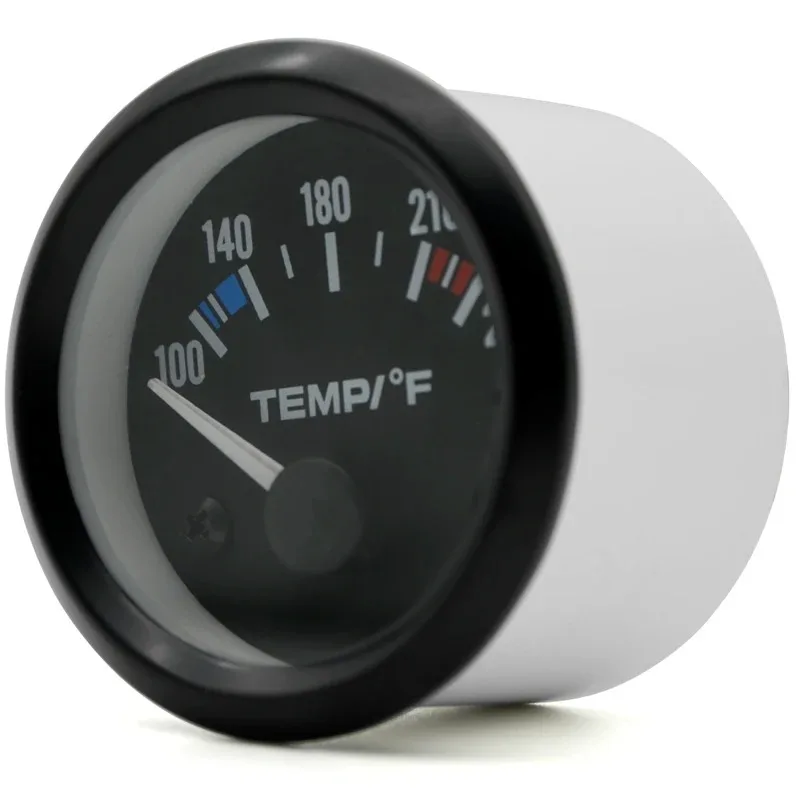 Indicador de Temperatura del Agua para Automóvil, 2 Pulgadas, 52 mm, 40~120 Grados Celsius / 100~250 Grados Fahrenheit, 12 V, Instrumento para Automóvil, Bisel Negro, Bonito