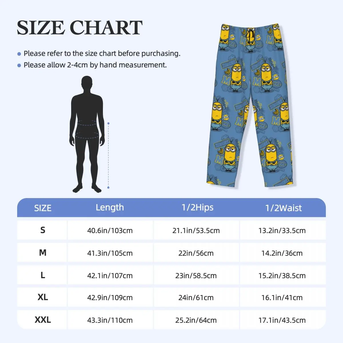 Custom Animated Comedy Movies Minions Pajama Pants Men\'s Lounge Sleep Drawstring Sleepwear Bottoms with Pockets