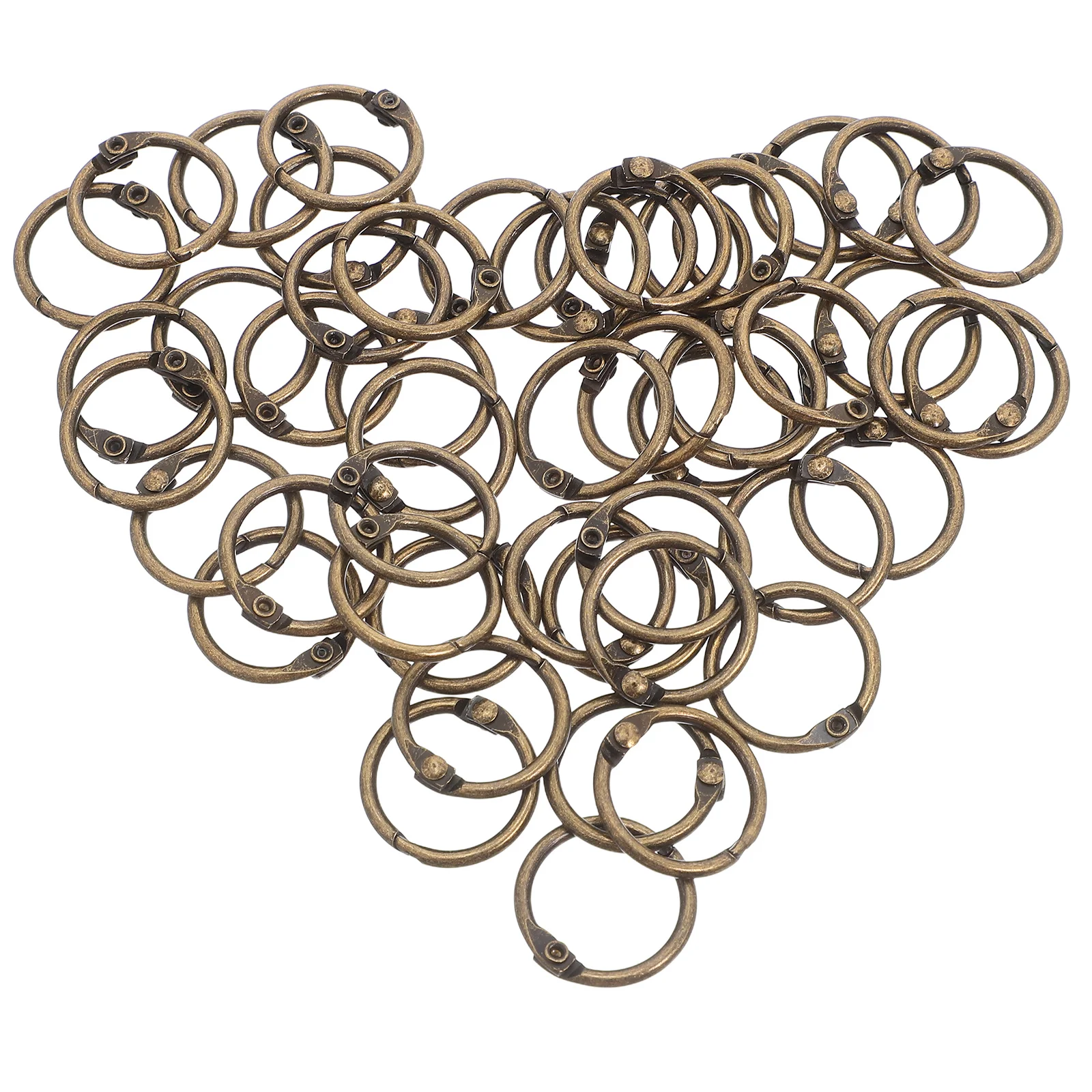 Heavy Duty Metal Binder Rings 50pcs Hinged Snap Open Book Binding Discs for Office Craft Calendar Notebook Planner Iron Ring Set