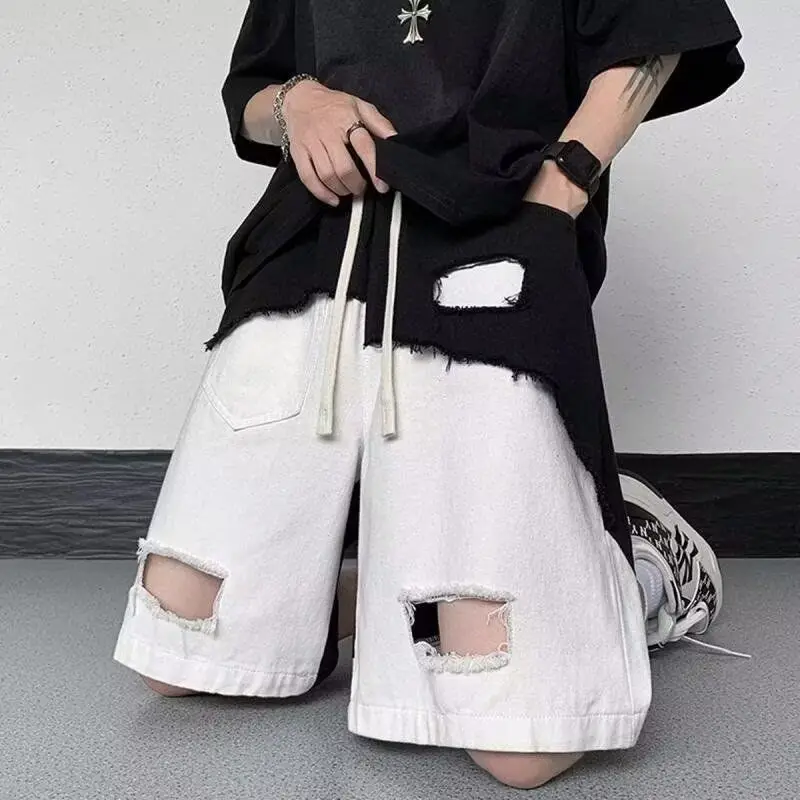 

Spliced contrasting Color Work for Men's Spring and Autumn American Retro Straight High Street Trendy Casual Pants