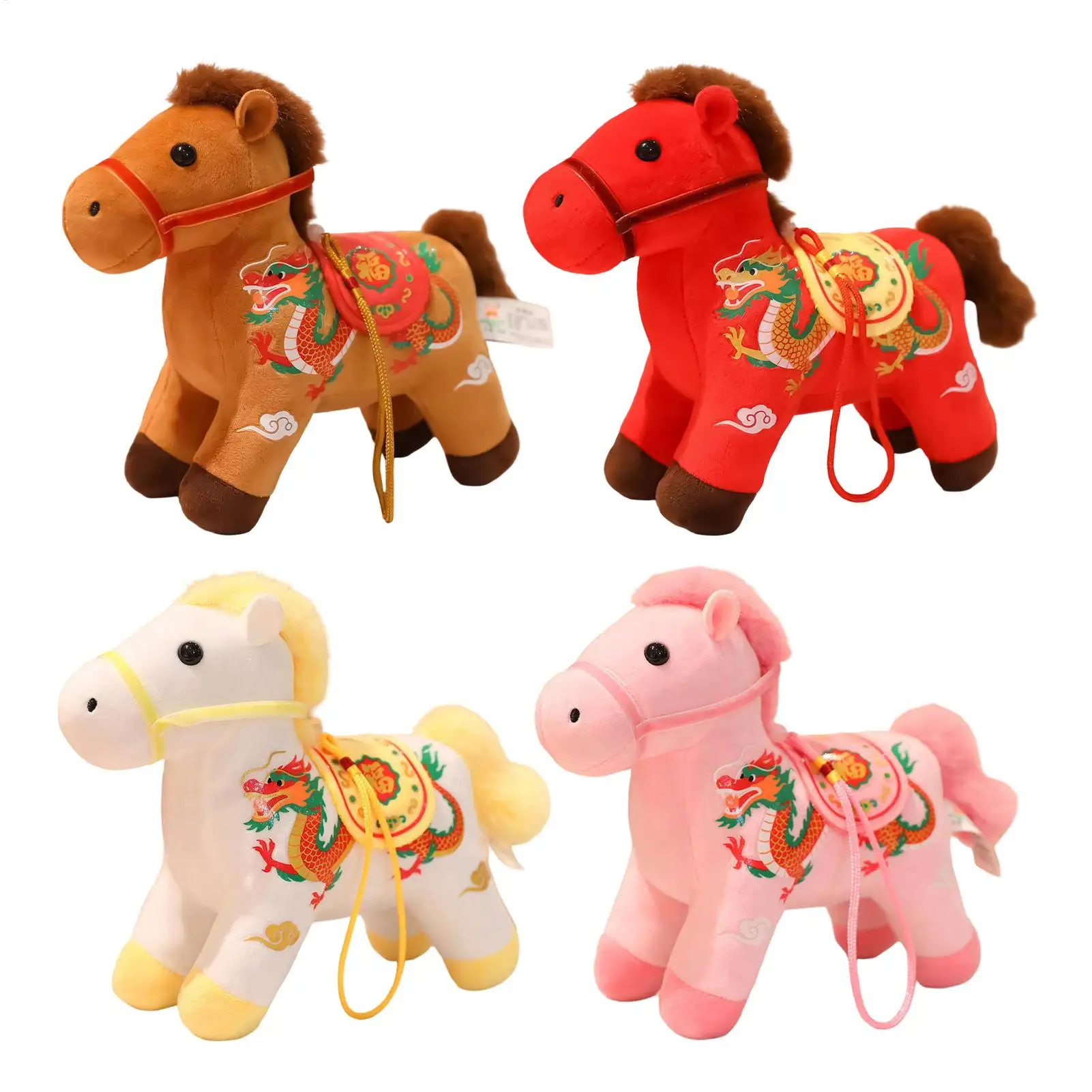 

Lucky Horse Plush Soft Comfortable Doll 2026 Cute Horse Stuffed Animal for Birthday Chinese New Year Christmas Celebration Home