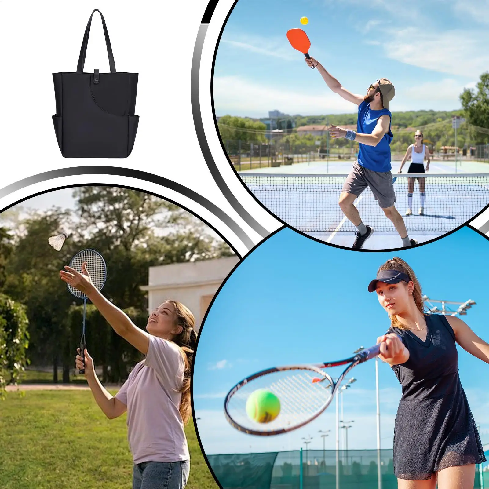 

Pickleball Bags For Women Large Capacity Oxford Sport Handbag Tote Bags Women For Grocery Shopping Gym Beach Holiday Birthday
