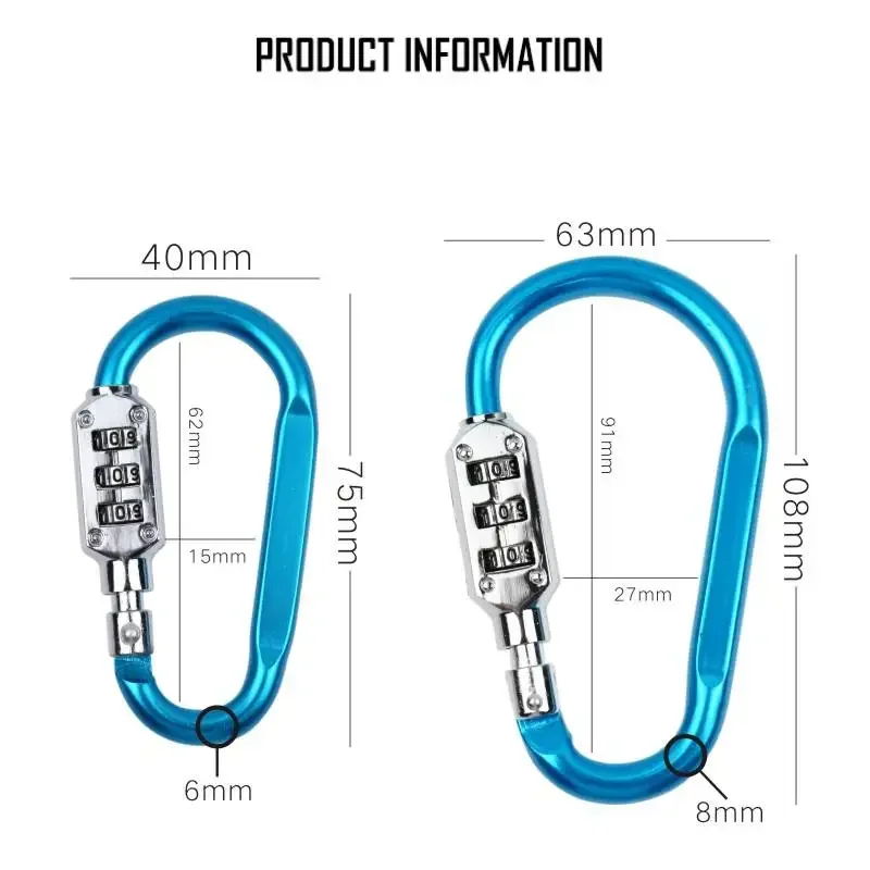 Aluminum Alloy D-type Bicycle Anti-theft Helmet Lock Password Lock Water Proof Rust Proof Small Size Hook Lock