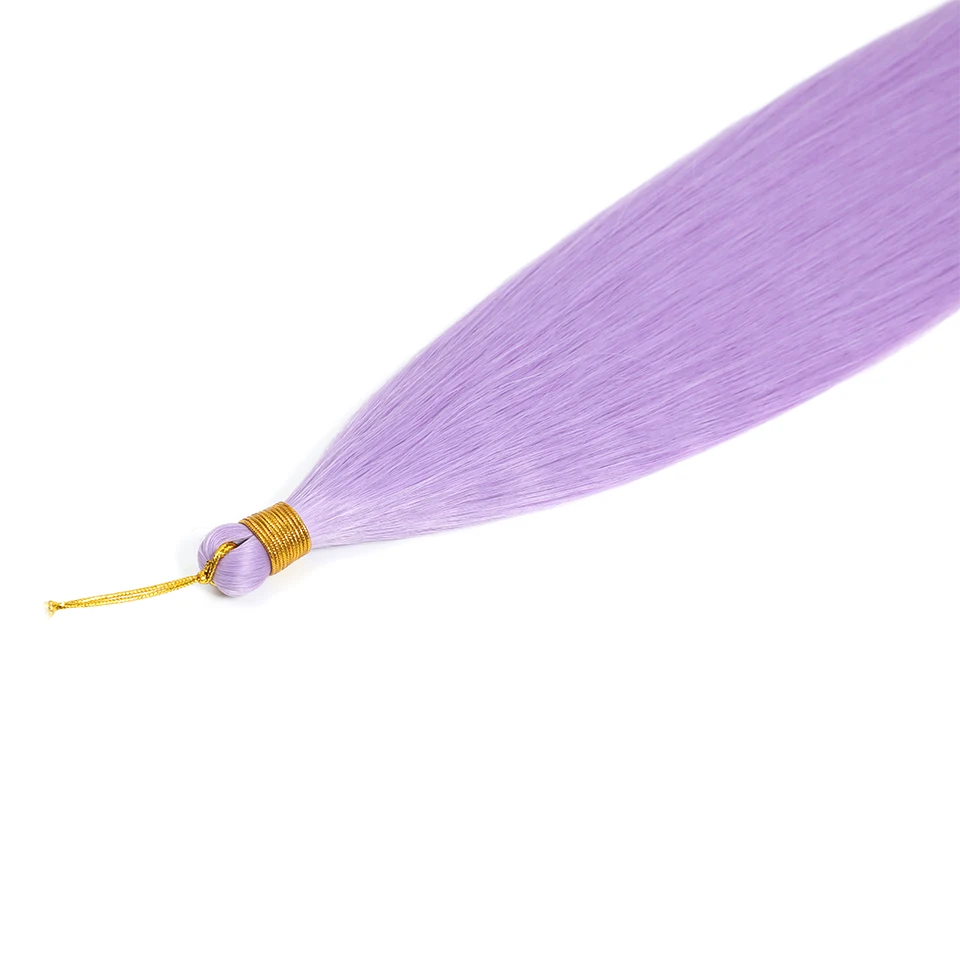 3개/세트 합성 아리엘 스트레이트 포니테일 헤어 30인치 퍼플 크로셰 브레이드 익스텐션 본 스트레이트 브레이딩 익스텐션 여성용