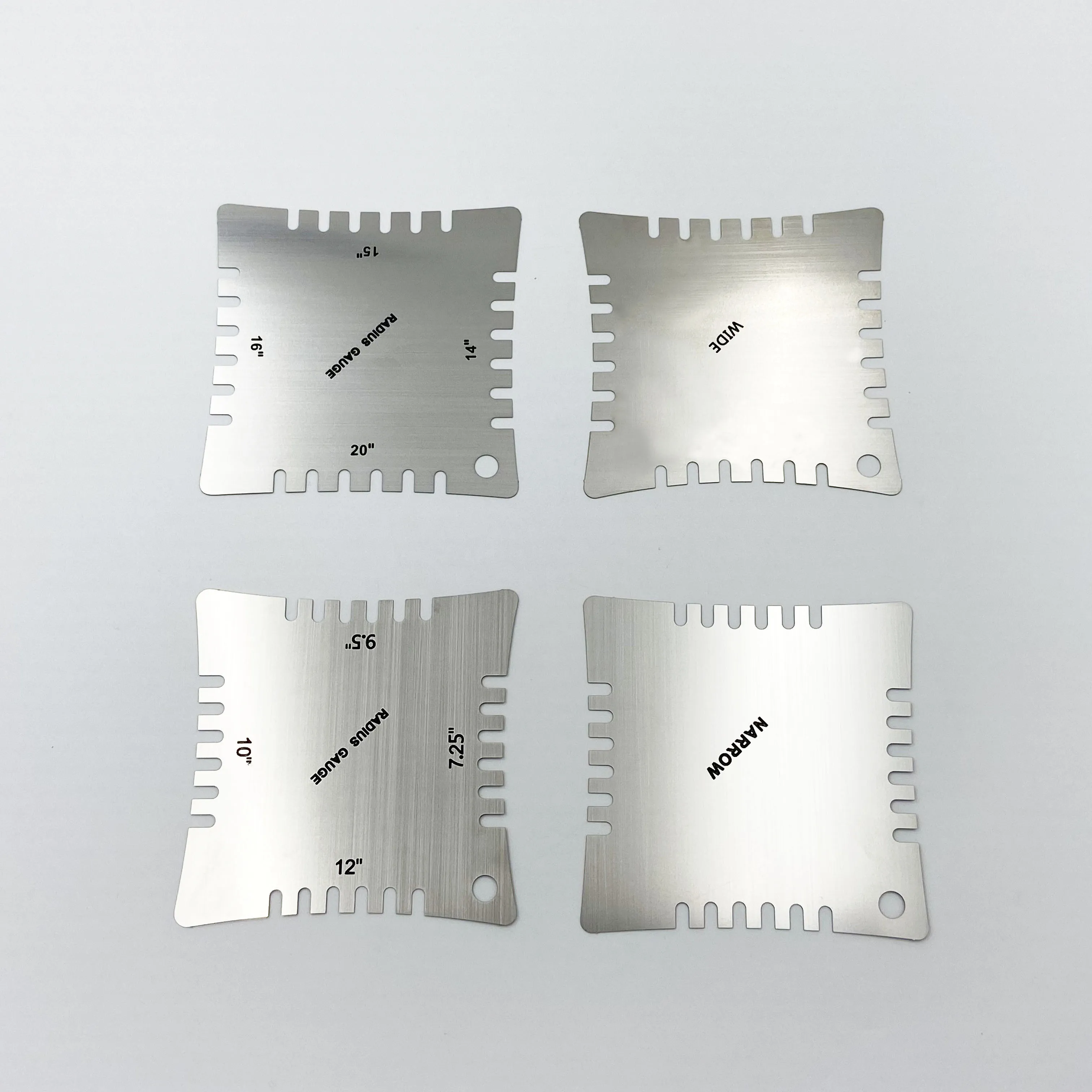 

4Pcs/set Guitar Curvature Measuring Ruler Folk Classical Electric Guitar Arc Measurement Tools Stainless Steel Guitar Caliper