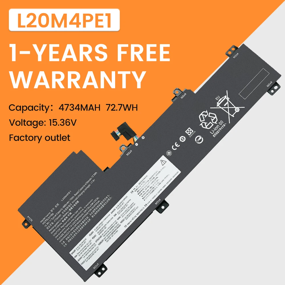 L20M4PE1 75WH Laptop Battery For Lenovo IdeaPad 5 Pro-16ACH6 Pro-16IHU6 IdeaPad Creator 5-16ACH6 Series L20C4PE1 L20L4PE1 7