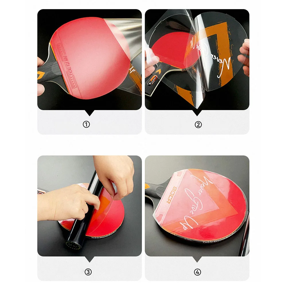 2 pezzi pellicola da ping pong autoadesiva in gomma da ping pong pellicola adesiva protettiva trasparente in PVC per gomma anti-colla astringente