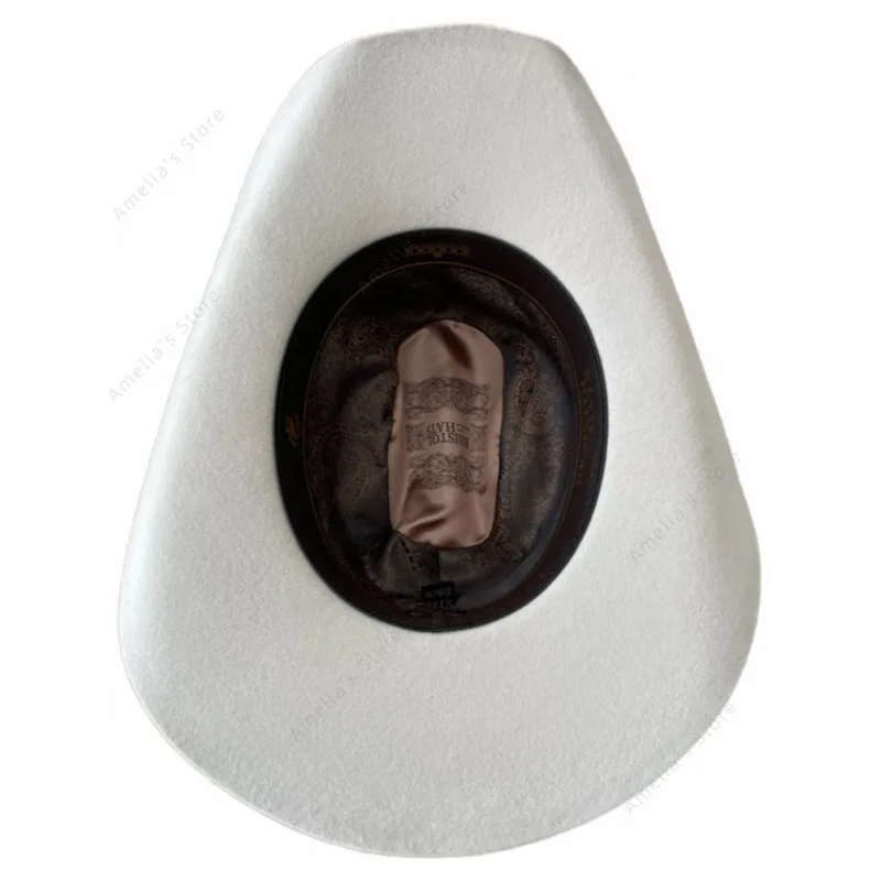 Men's Wool Cowboy Hat - Yellowstone Western Style Wide Brim Riding Hat - USA Inspired Hard Finish Formal Hat