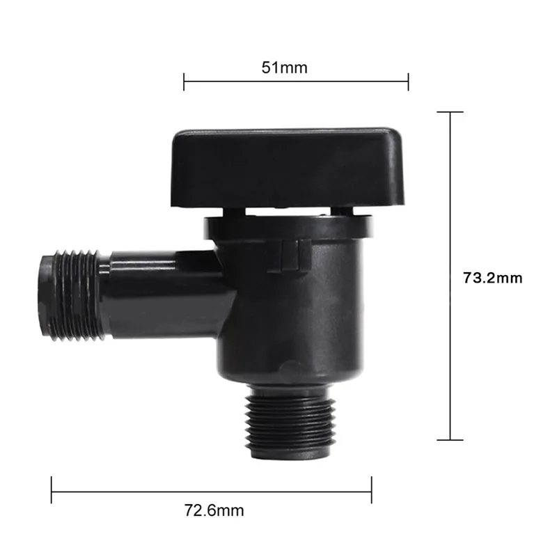 BHBD-571-VAC-CHK-A RV Vacuum Breaker เช็ควาล์ว,Camper RV สีดําถังเช็ควาล์วสีดํา