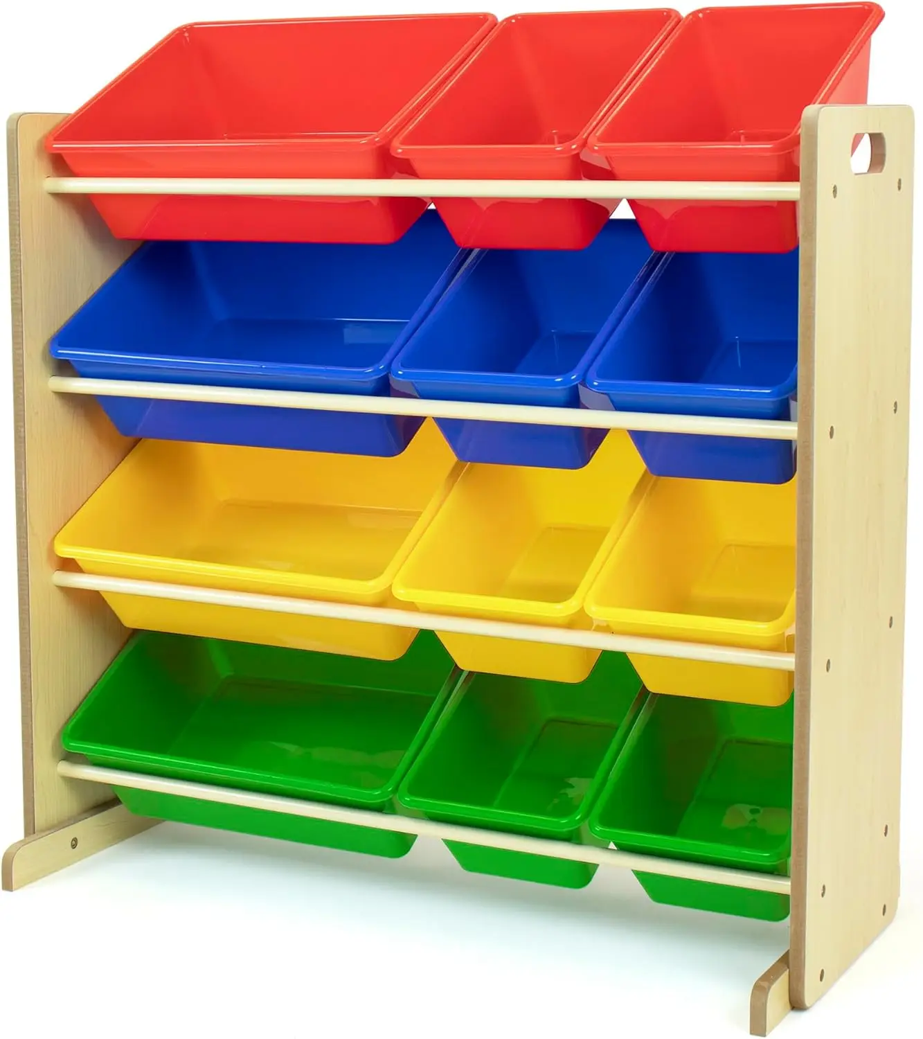 

Natural/Primary Kids' Toy Storage Organizer with 12 Plastic Bins, 34*35*15.5inch