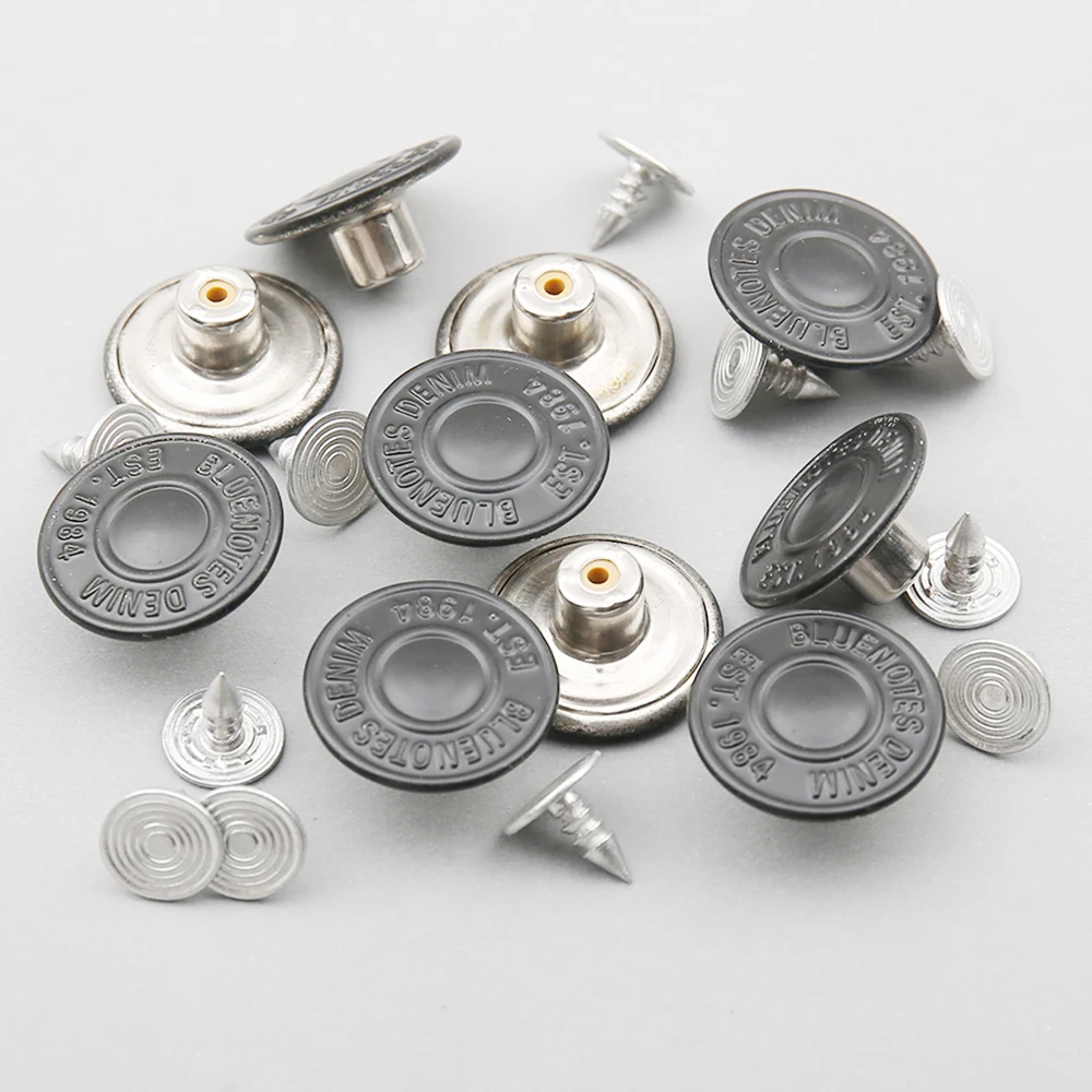 10/20Sets/pack Brass Jeans Buttons Hollow/Flat Shank Button Sewing-Free Change Waist Size Buttons for Garment Sewing Accseeories