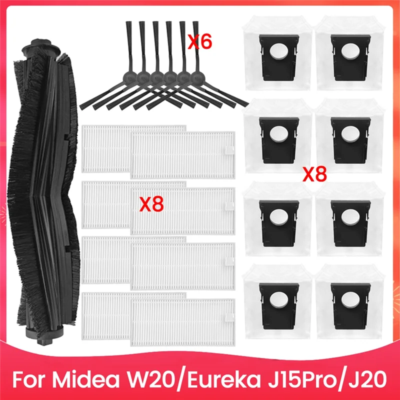 

ABVT-23PCS щетка и фильтр, комплект мешков для пыли для Midea W20, аксессуары для пылесоса Eureka J15pro J20, запасные части