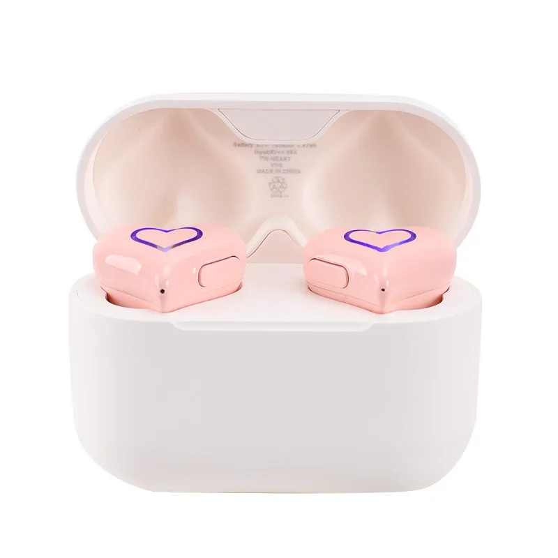 New Wireless Bluetooth Headphones Heart Shaped Earphones Woman Earphone High Quality Heart Earbuds Girl Gift