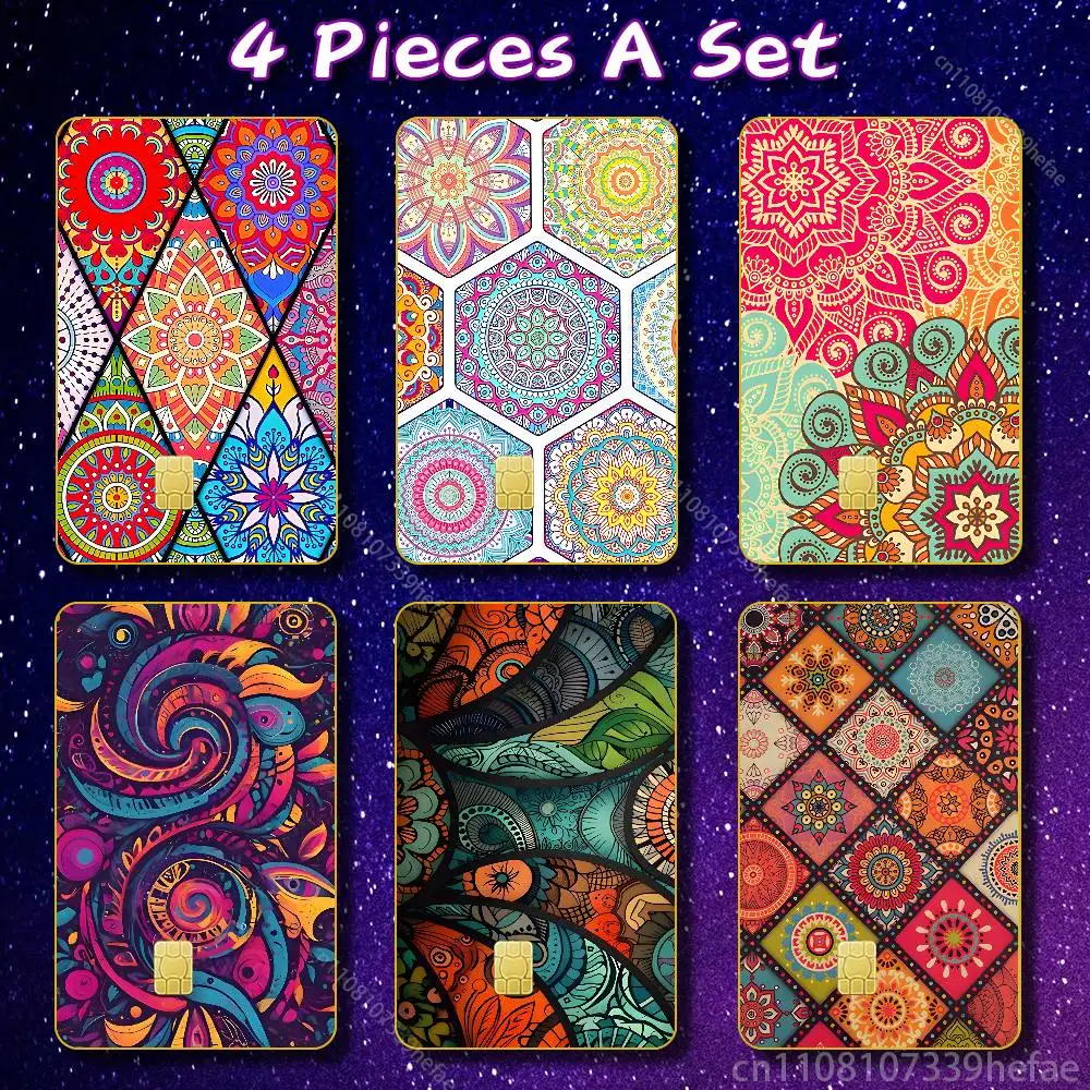 

Mandala Art Colorful Skin HD Stickers Game Card Decal Scratch-resistant For Credit Debit Card Small Large Chip