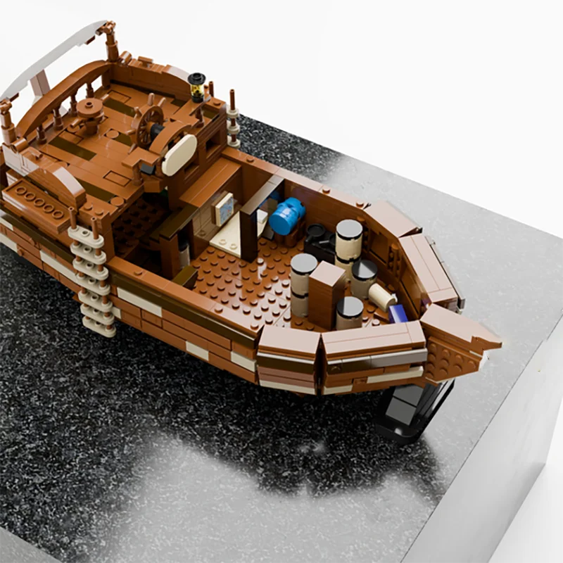 New 1470Pcs Moc European Medieval Pirates Series Sloop Ship Diy Creative Ideas Imperial Flagship Toy Bricks Gift Building Blocks