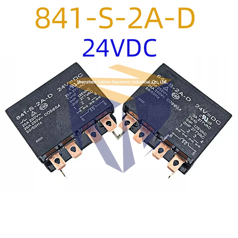 1pcs 841-S-2A-D 12VDC 24VDC 200/240VAC 6-pin 2-group normally open 25A 250VAC relay