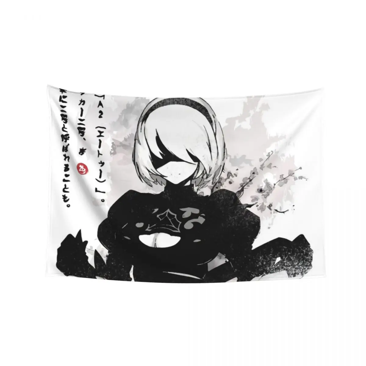 

NieR Automata 2B Japan Ink - Tapestry Wall Decor Hanging For Bedroom Things To Decorate The Room Tapestry