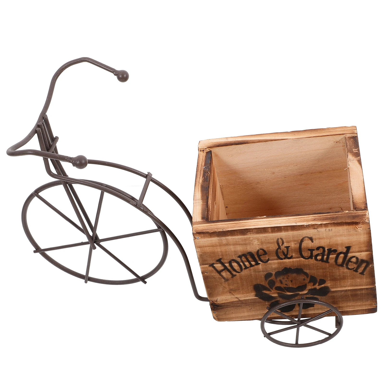 Wooden Bicycle Flower Box Durable Eco Friendly Craft Ornament Container Home Decor Modern Vase Gift Idea Mini Roses Table