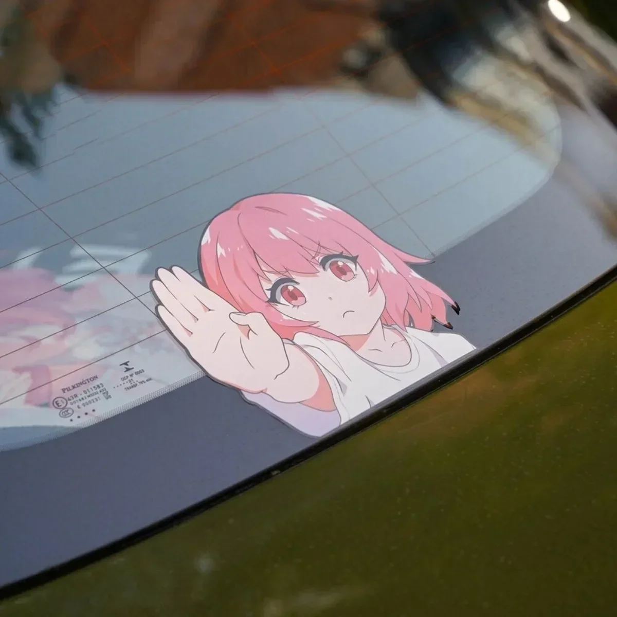 JDM Cartoon Pink Girl Reflective Motorcycle Scooter Car Stickers Decals Decoration Rear Windshield Body Window For Honda Toyota