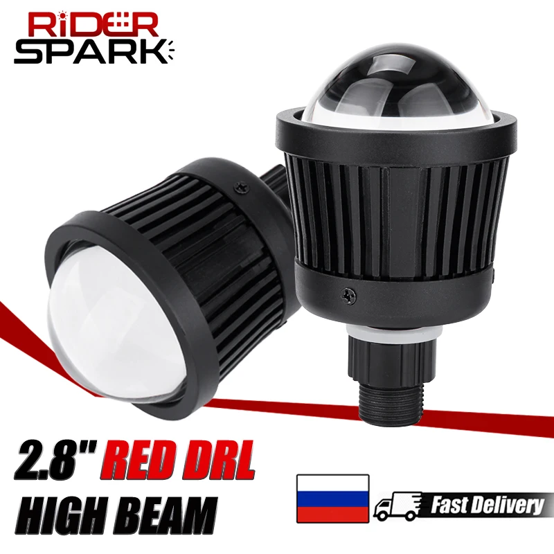 

LED Headlight High Beam Projector Lenses H7 H4 9005 9006 Spotlight Devil Eyes 80W 6000K Red DRL Lights Tuning Car Retrofit Kits