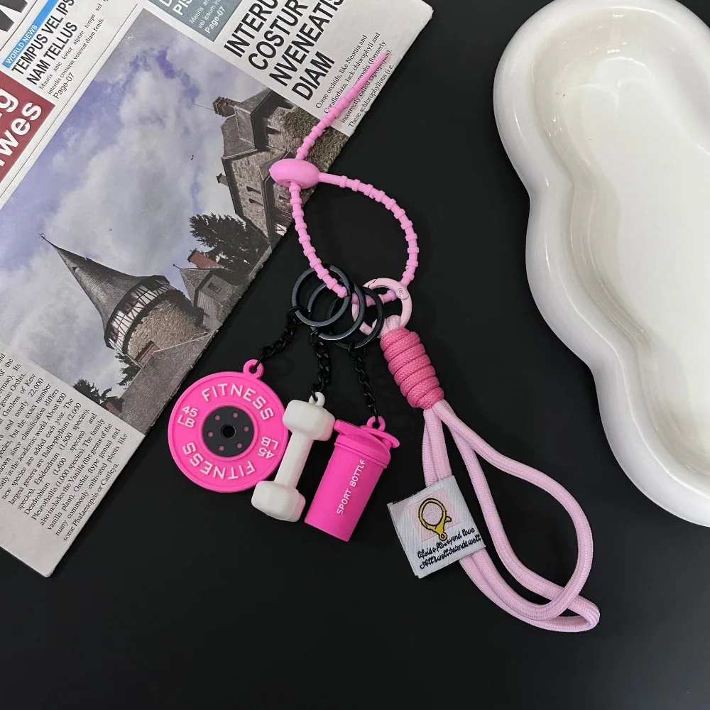 

Fashion Hand-Woven Fitness Keychain Weight Plate Anti-Lost Gym Lover Key chain DIY Trinket Nylon Rope Pendant Fitness Enthusiast