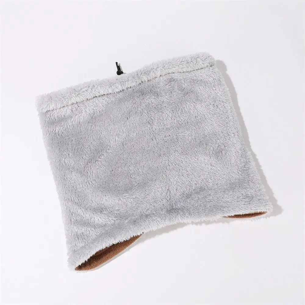 2Pc Winter Neck Warmer Windproof Thickened Warm Neck Gaiter for Cycling Hiking Drawstring Adjustable