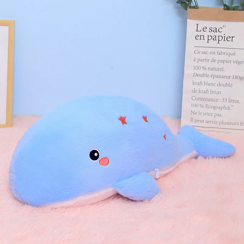 Cute Star Fantasy Dolphin Plush Toy, travesseiro para dormir baleia criativo, boneca cama menina, fantoche de conforto infantil, 60 80cm