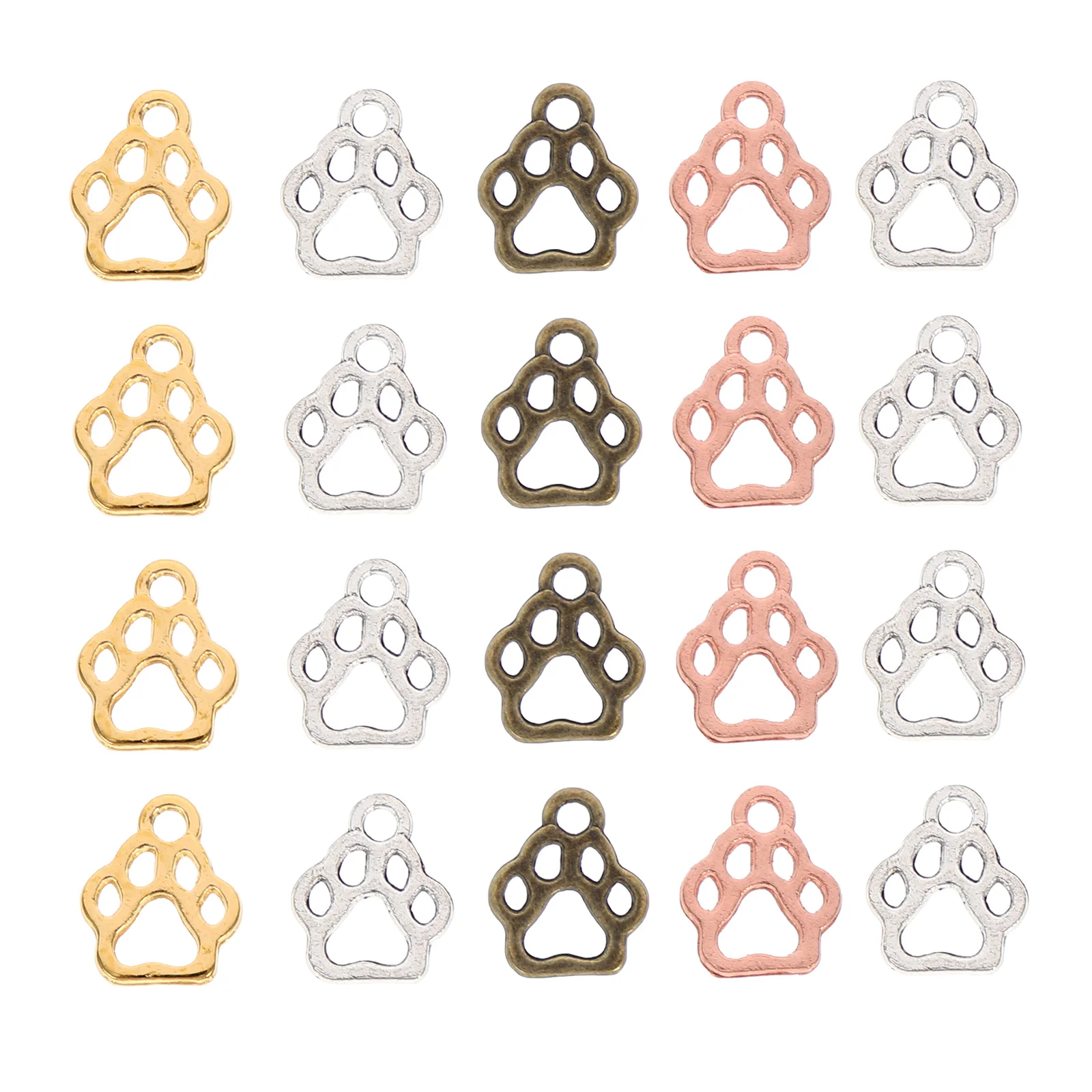 

200pcs Zinc Alloy Dog Footprint Pendant for DIY Jewelry Lightweight Necklace Bracelet Keychain Charm Accessories
