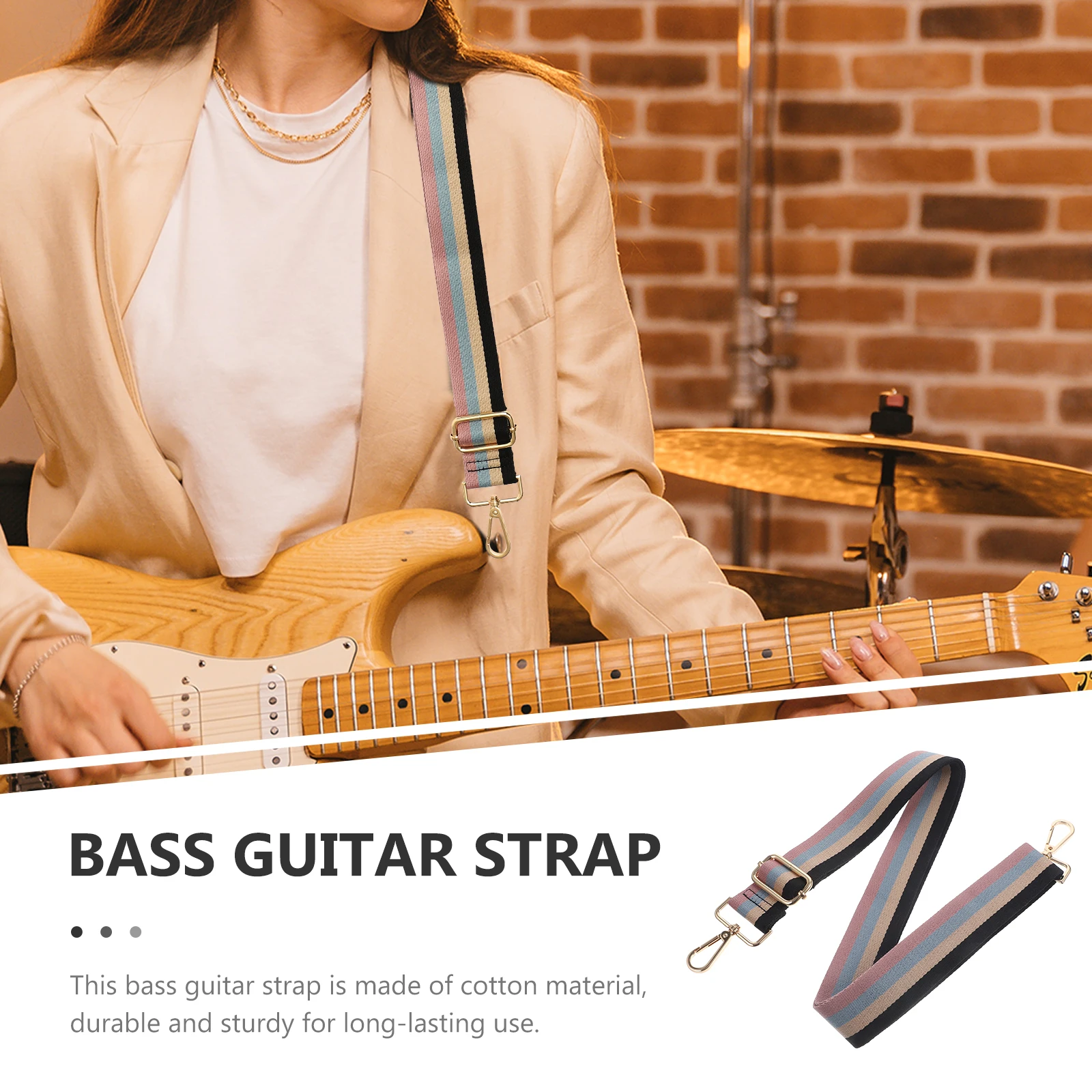 

Guitar Strap Adjustable Bass Straps Embroidered Wide Shoulder Guitars