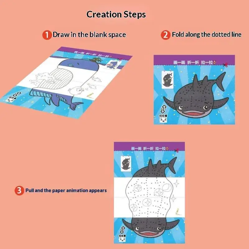 24 Sheets Magic Foldable Paper Crafts DIY Cute Animal Veggie Fruit Sets Non-Toxic for Kids Art Class Projects