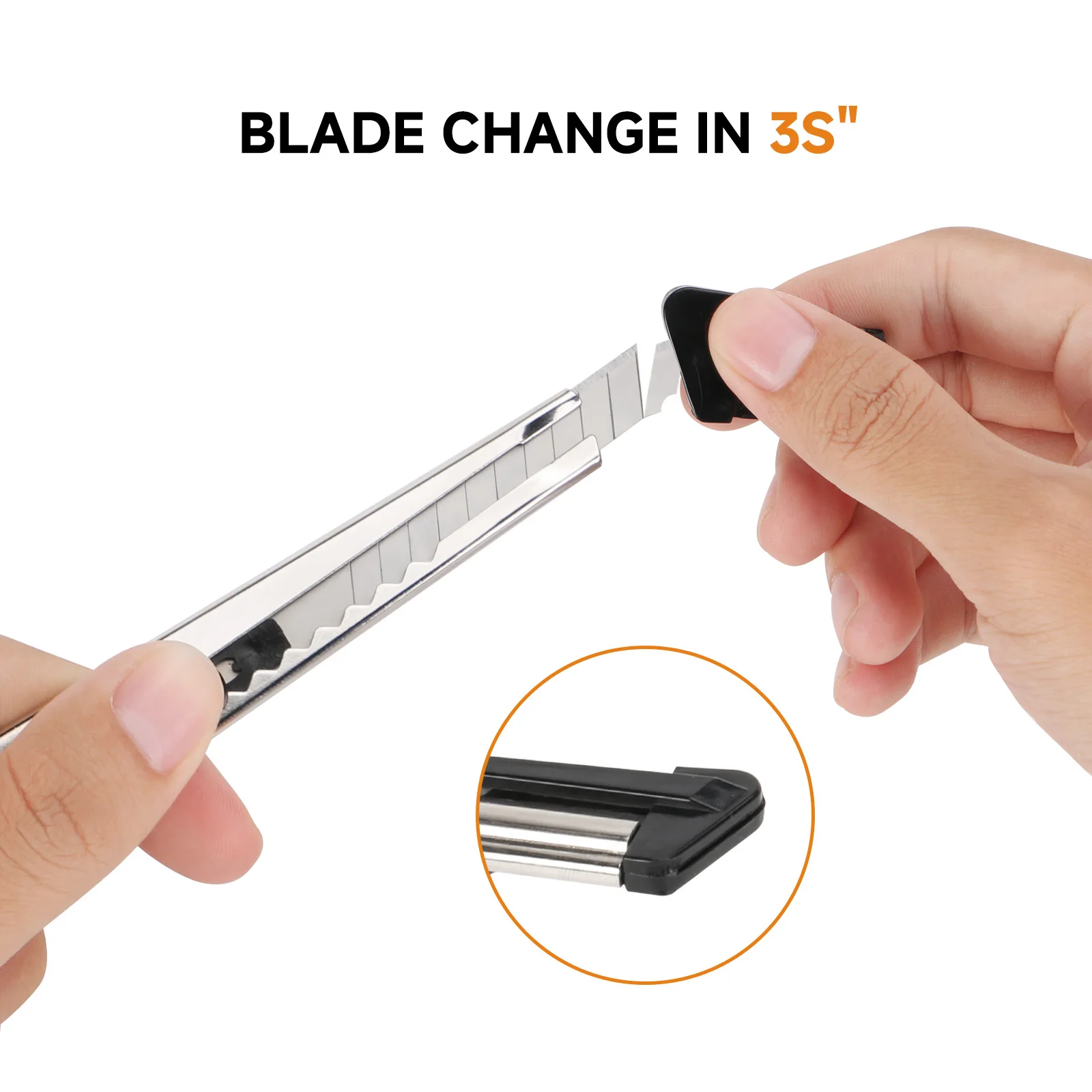 سكين EAGLE المساعدة مع 10 شفرات - 3S قاطع أمان سريع التغيير من الفولاذ المقاوم للصدأ DIY، التعبئة والتغليف، الحرف اليدوية #3