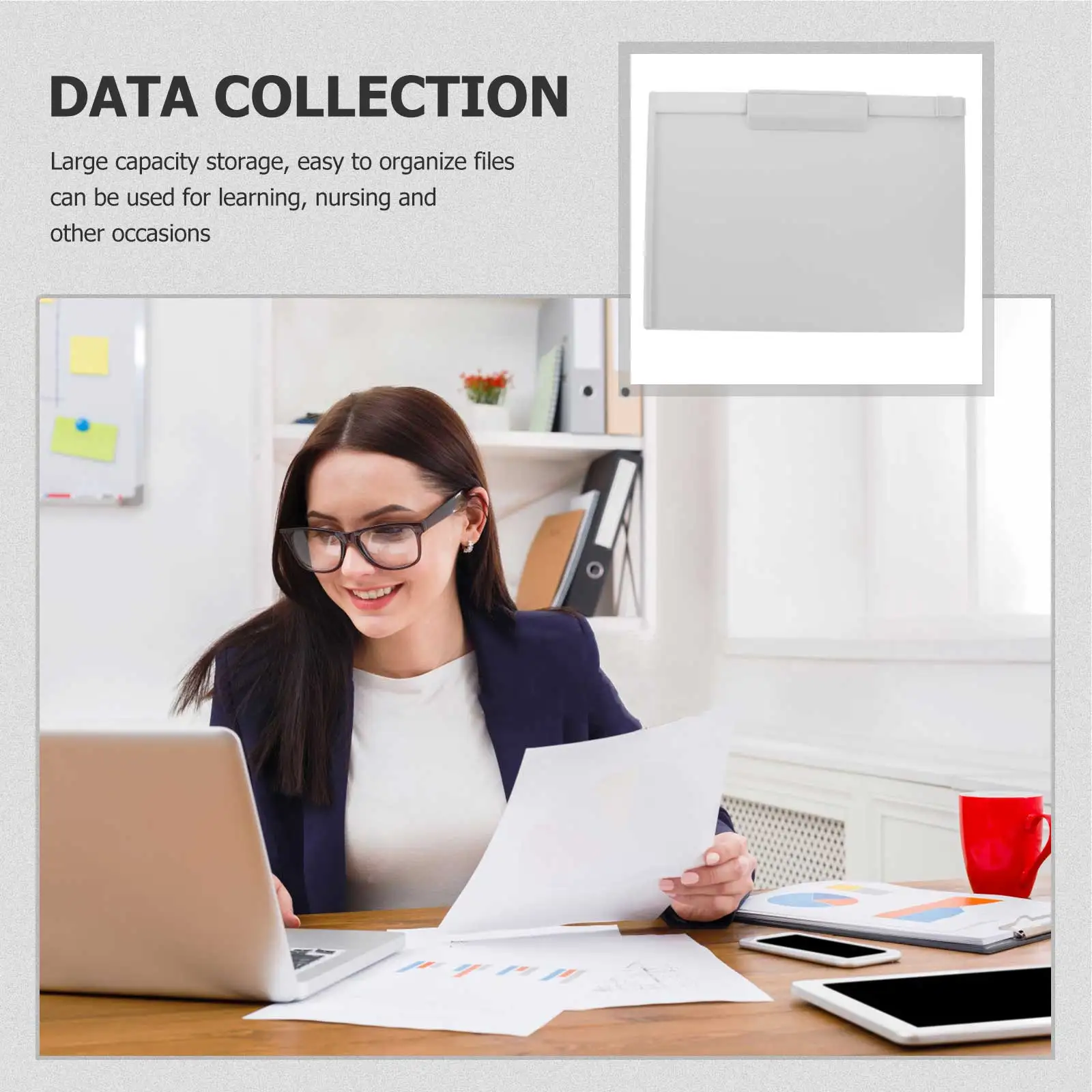 

A4 Clipboard Thick Portable Writing Board For Office Home School Use Multi-Function Document Storage Clip Sturdy Pp Material