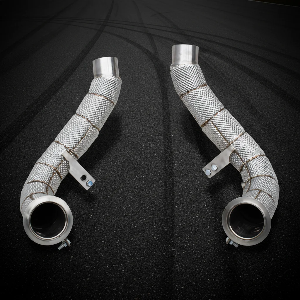 BSK Free Flow Downpipe for  M5/M6 F10/F12/F13 4.4TT 2012-2016 Engine Stainless Steel Straight Pipes Header  Exhaust System
