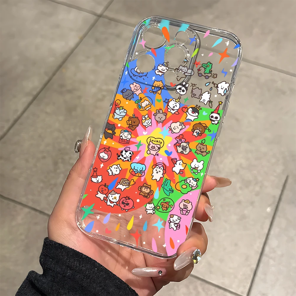 Colorful Cute Pet Print Silicone Phone Case for IPhone 17 16 15 14 13 12 11 Pro Xs Max Air Mini 7 8 6 6s Plus SE 2020 2022 Cover