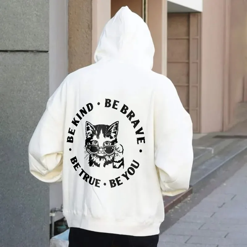 

2025 Autumn and Winter Unisex Cotton Be Kind Be Brave Be True Be You Print High-end Luxury Is for Both Men and Women Top Y2k