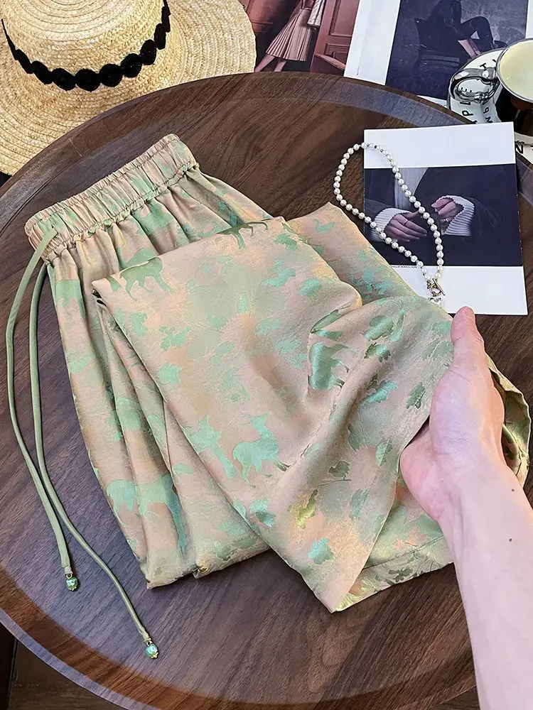 

Модные широкие брюки для женщин, легкие повседневные брюки, летний стиль, с высокой талией, прямого кроя, свободного покроя, элегантные