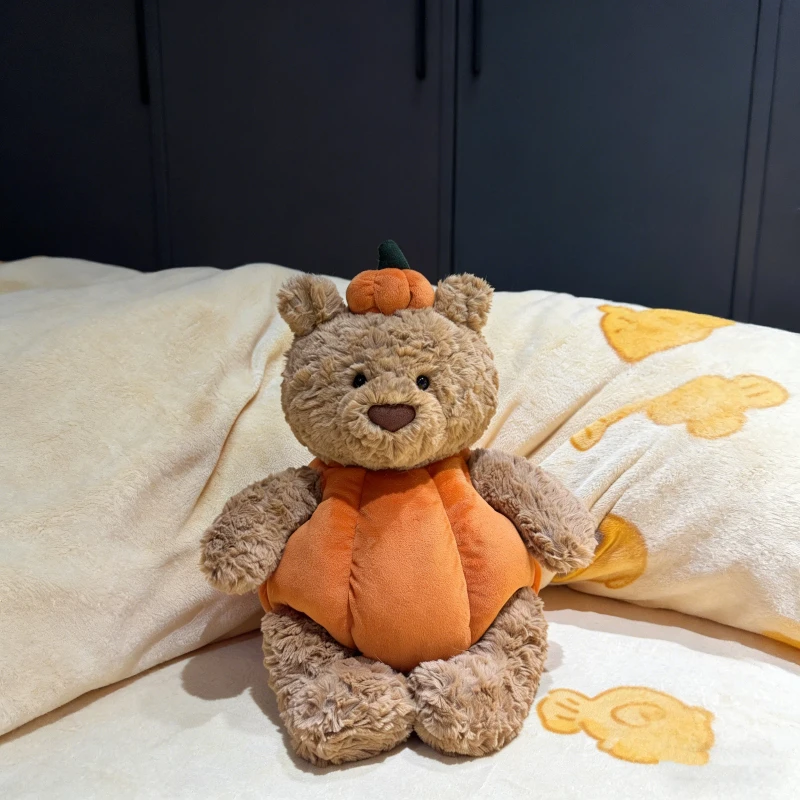 35 cm JC Bartholomew Bär Kürbis Stofftier Puppe Niedliches Plüschtier Weiches Umarmungskissen Schlafbegleiter Kuscheliges Spielzeug Raumdekoration Geschenke