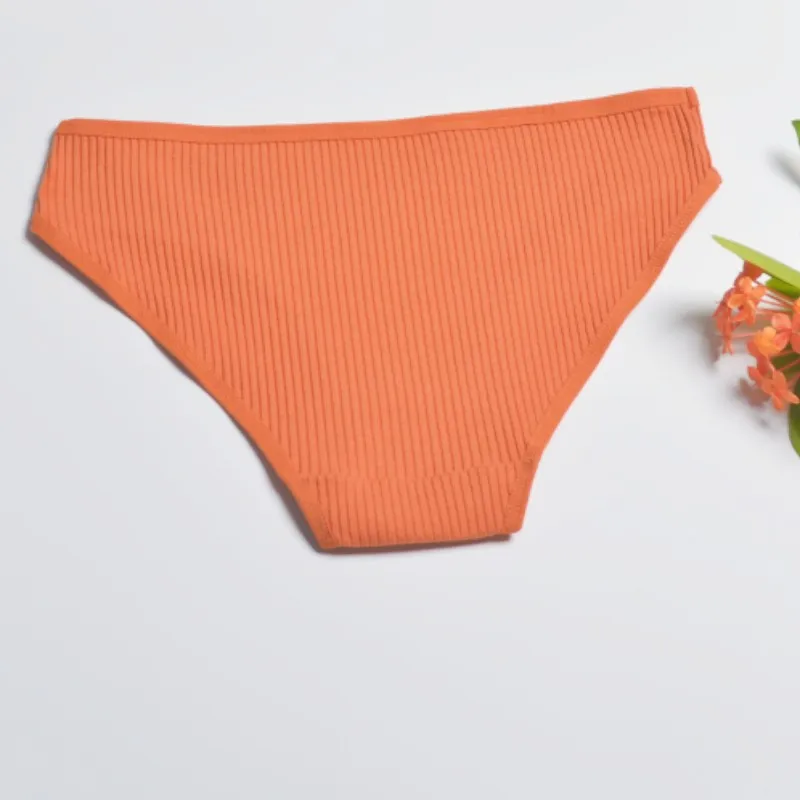 3 sztuk/zestaw damskie bawełniane majtki o średnim stanie wygodne brazylijskie damskie prążkowane majtki w jednolitym kolorze intymne M-XL bielizny