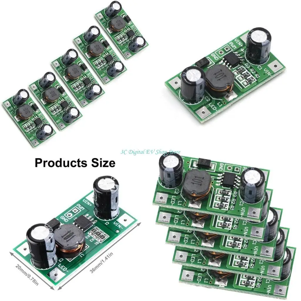 E74D Pack of 5 LED Driver Boards Module 2W/3W PWM Dimming Control 700mA for Projects