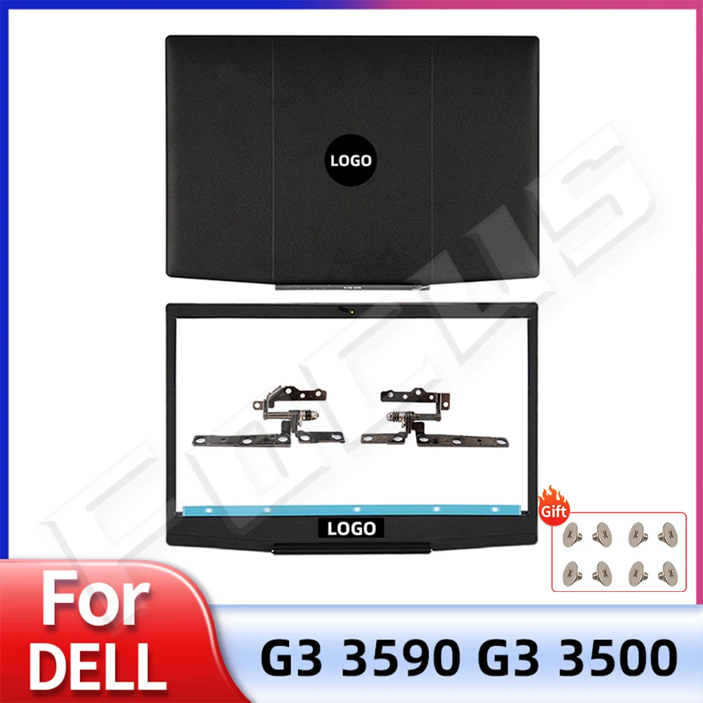 New Case LCD Back Cover Rear Lid Top Case 0747KP Front Bezel Hinges Blue Logo For Dell G3 15 3500 G3 15 3590 P89F