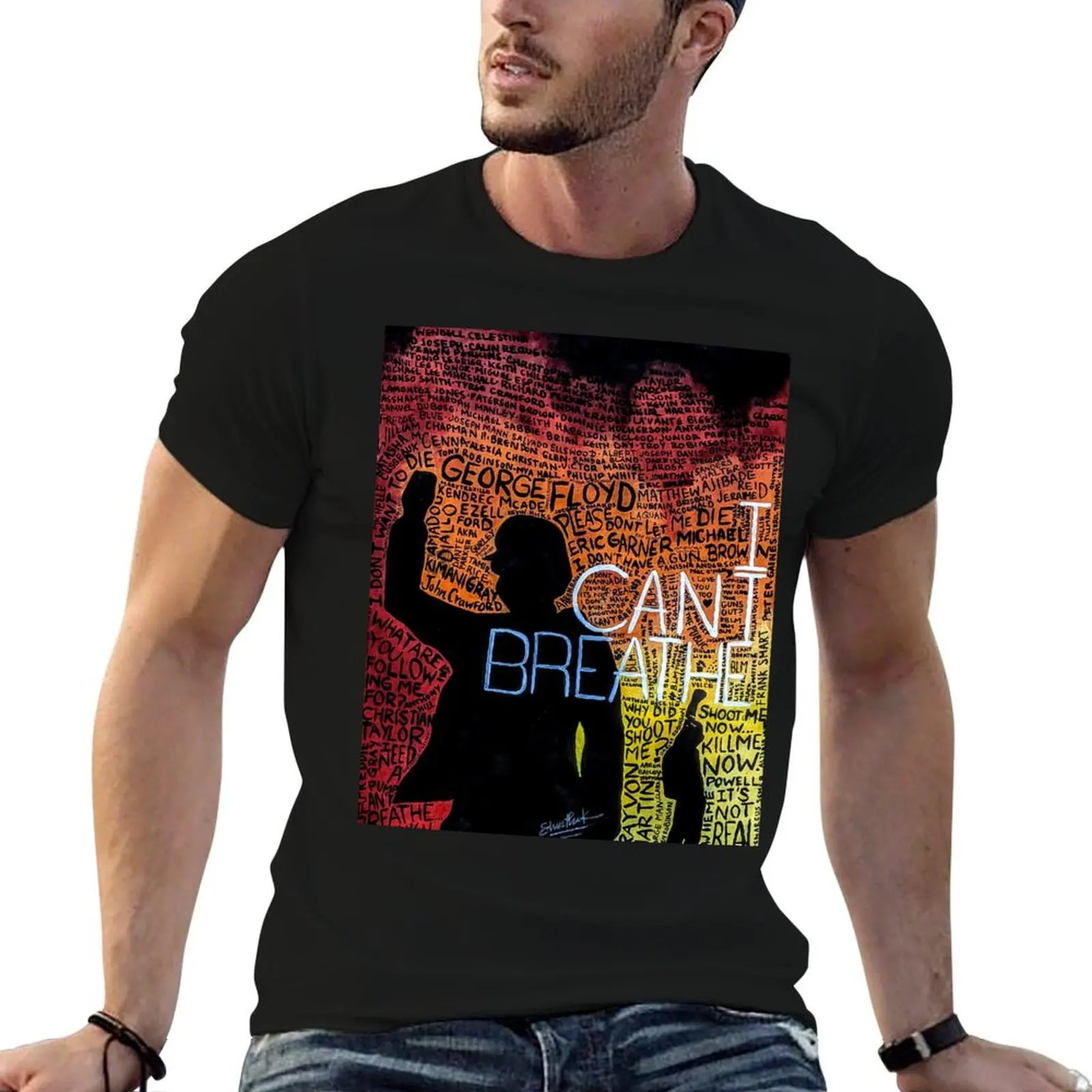 T-shirt décontracté pour hommes, I CAN'T BREATHE: Black Lives Matter (Profits pour les associations BLM)