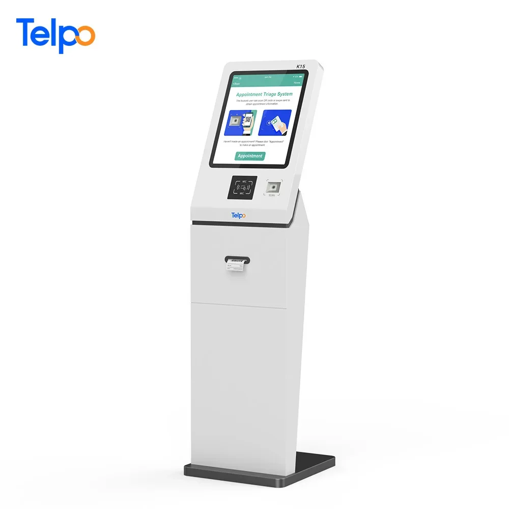 

android customer flow management and queuing systems kiosk touch screen with 80mm thermal printer