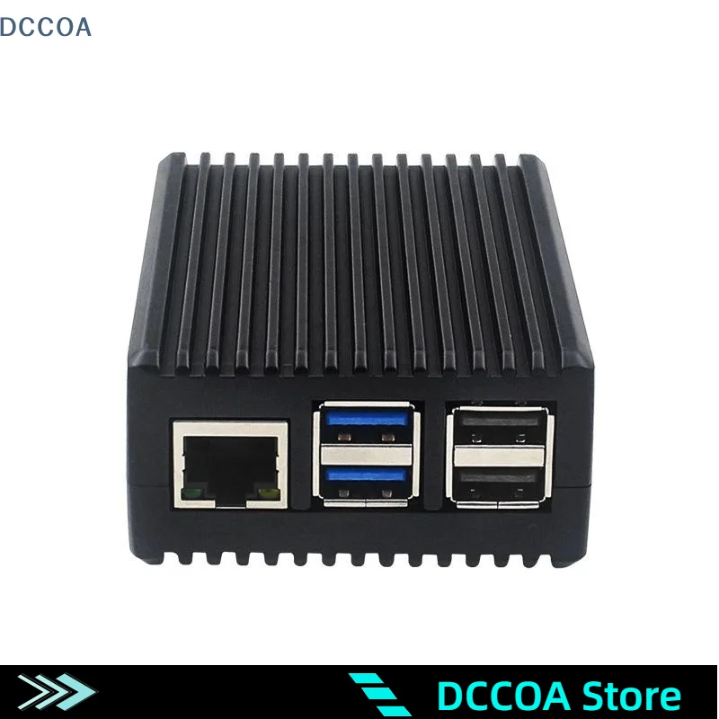 1 Set Easy To Install Aluminum Heatsink Case For Raspberry Pi 5 Aluminum Alloy Case Shell Box DIY Accessories