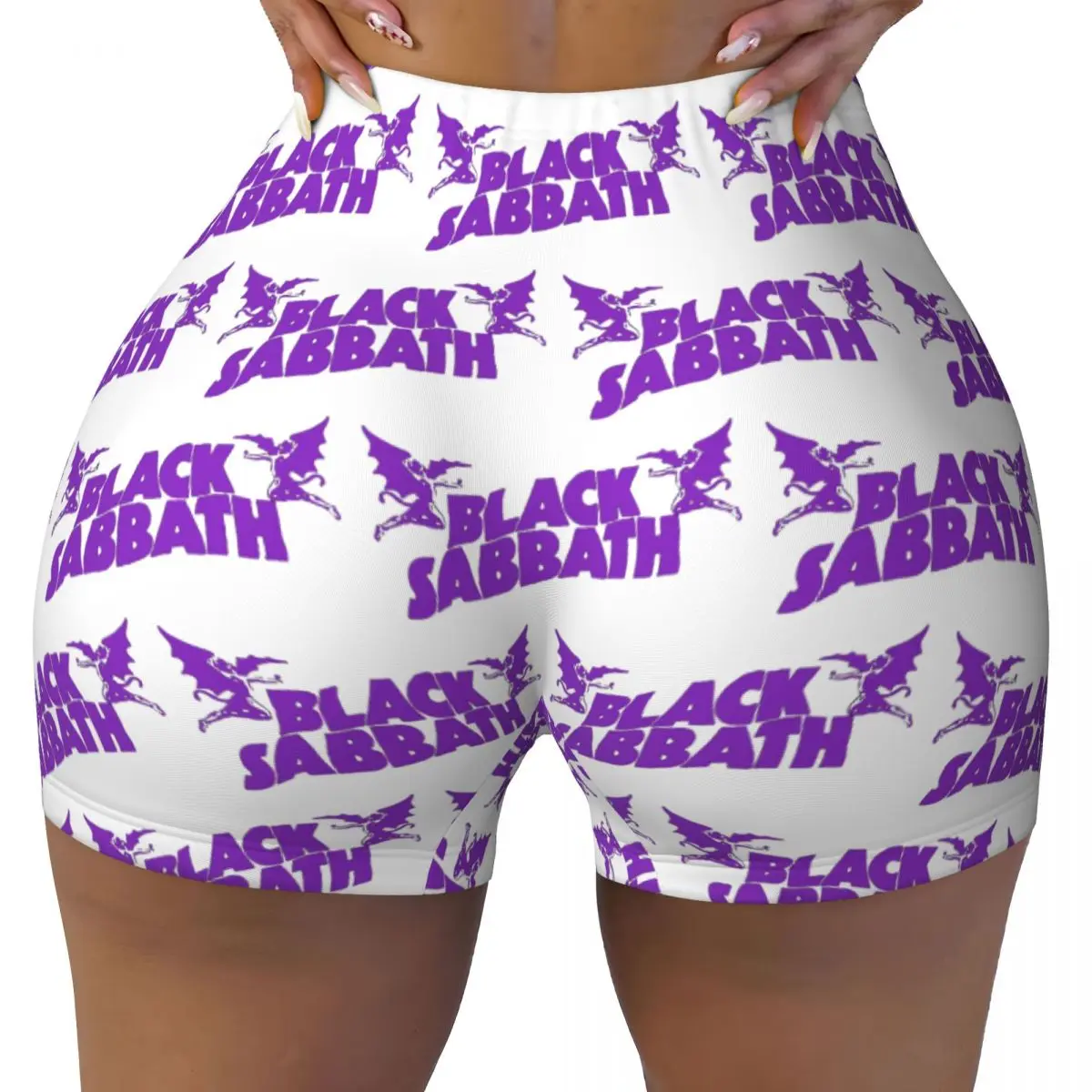 Custom Black Sabbath Ozzy Rock Yoga Shorts Women Gym Workout Running Athletic Volleyball Biker Shorts