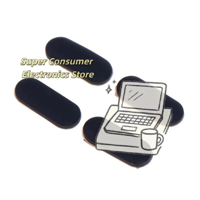 4PCS Non-Slip Replacement Bottom Case Feet Pads Black Soft Rubber Foot Cushions for Notebook Anti-Skid Stable Support