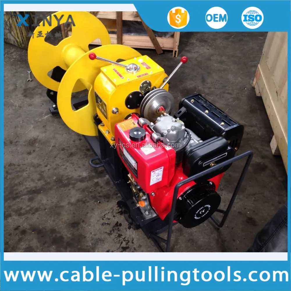 Stringing equipment diesel engine wire rope hoist cable pulling winch