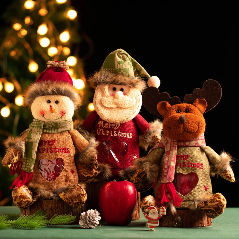 

3-Piece Set of Reindeer Snowman Shaped Christmas Eve Hand-Held Apple Bag Christmas Gift Red Snake Fruit Creative Gift Bag