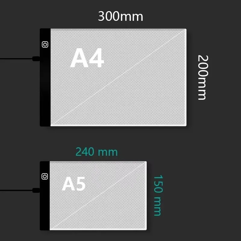 A5/A4 طاولة النسخ الخط لوحة مضيئة LED طاولة النسخ لوحة الرسم صحيفة نسخ اليد لوحة شفافة أنيمي